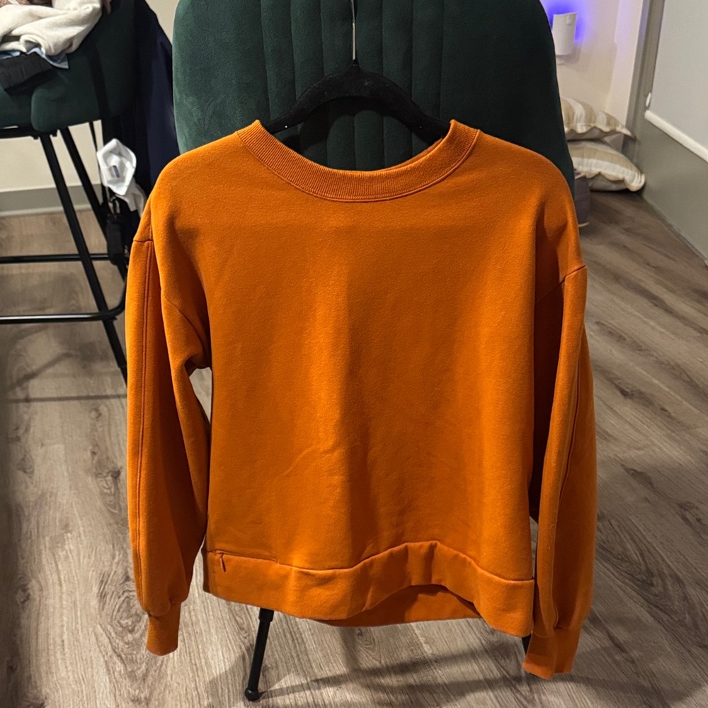 Athleta Vibrant Orange Crew Neck Sweater
